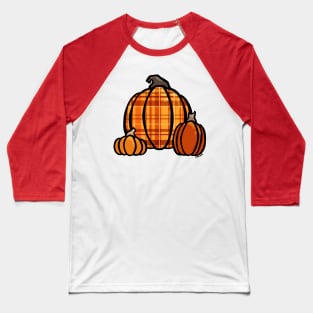 Warm Plaid Pumpkin Baseball T-Shirt